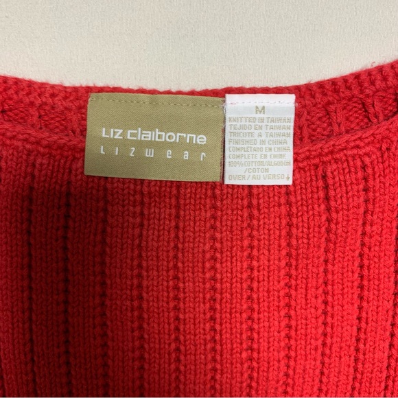 Vintage Crochet Knit Cropped Tank Sweater Boho Women’s Medium Rust Orange Red - Picture 4 of 7